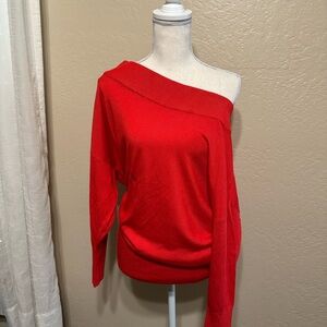 Express Red Off-Shoulder Sweater NWT